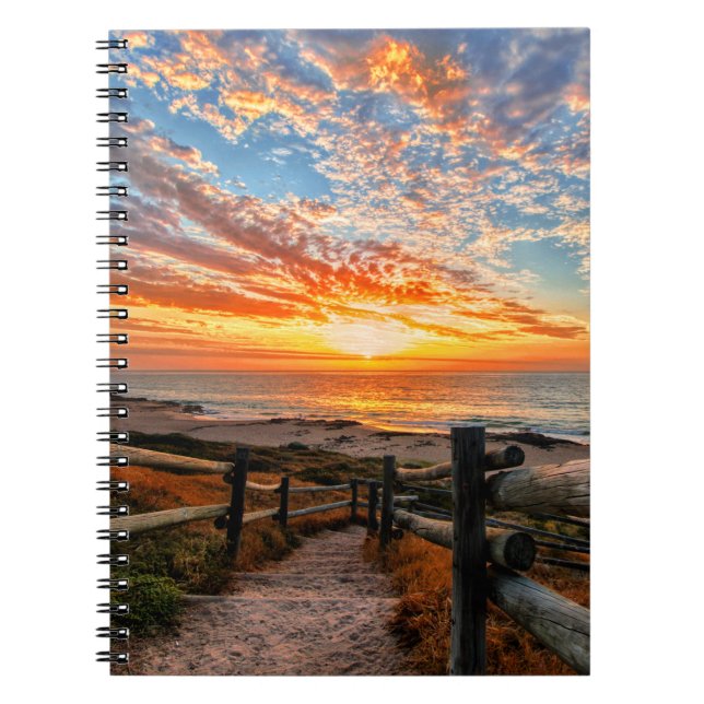 Ocean Beach View Tropical Sunset Paradise Dream Notebook (Front)