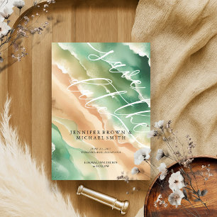 Ocean Beach Watercolor Elegant Summer Save The Date