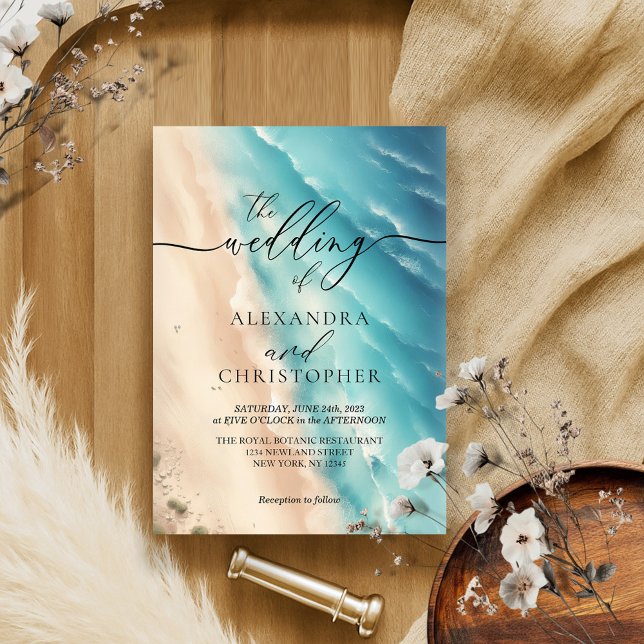 Ocean Beach Watercolor Summer Signature Invitation (Creator Uploaded)