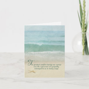 Ocean Beach Watercolor Sympathy Thank You  Card