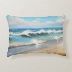 Ocean Beach Wave- Tidal Art Decorative Cushion