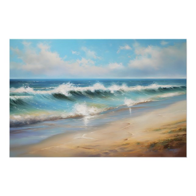 Ocean Beach Wave- Tidal Art Poster (Front)