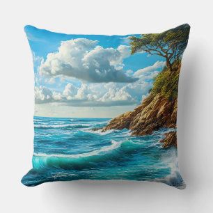 Ocean beach waves cushion