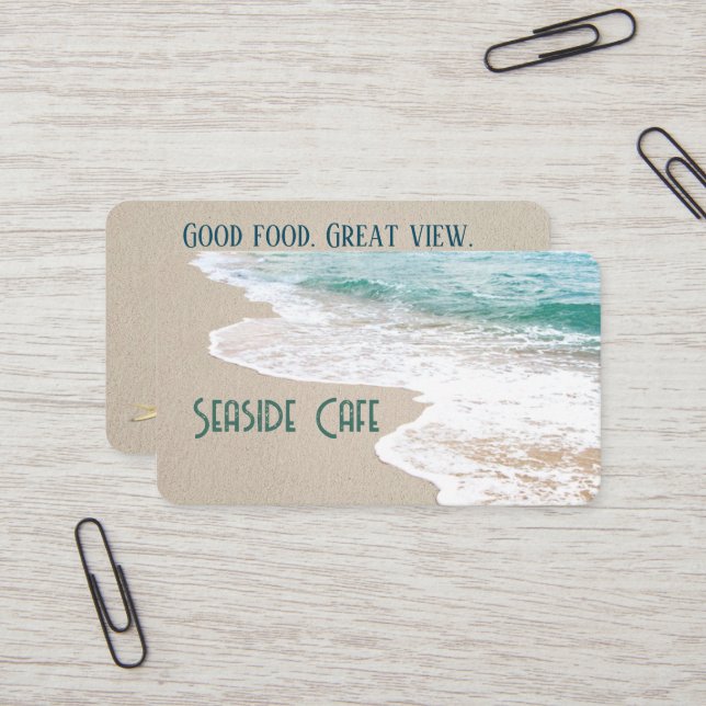 Ocean Beach With Surf Business Card (Front/Back In Situ)