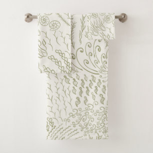 Ocean Beachy Coral Bath Towel Set