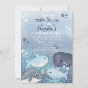 Ocean birthday invitation