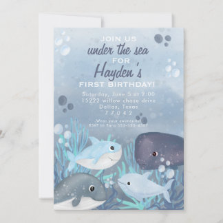 Ocean birthday invitation