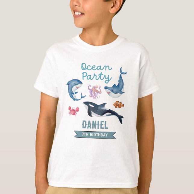 Ocean Birthday Party T-Shirt (Front)