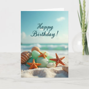 Ocean Birthday Starfish Shells Card