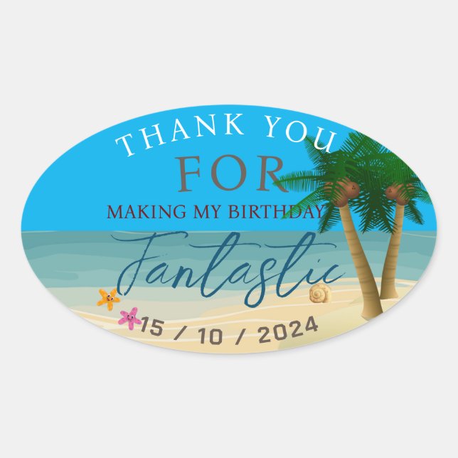 Ocean Bliss Celebrations Oval Sticker (Front)