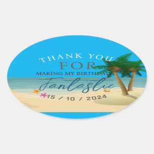 Ocean Bliss Celebrations Oval Sticker