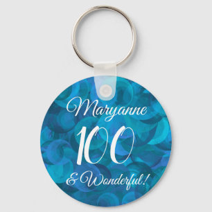 Ocean Blue 100 and Wonderful Birthday Party Key Ring