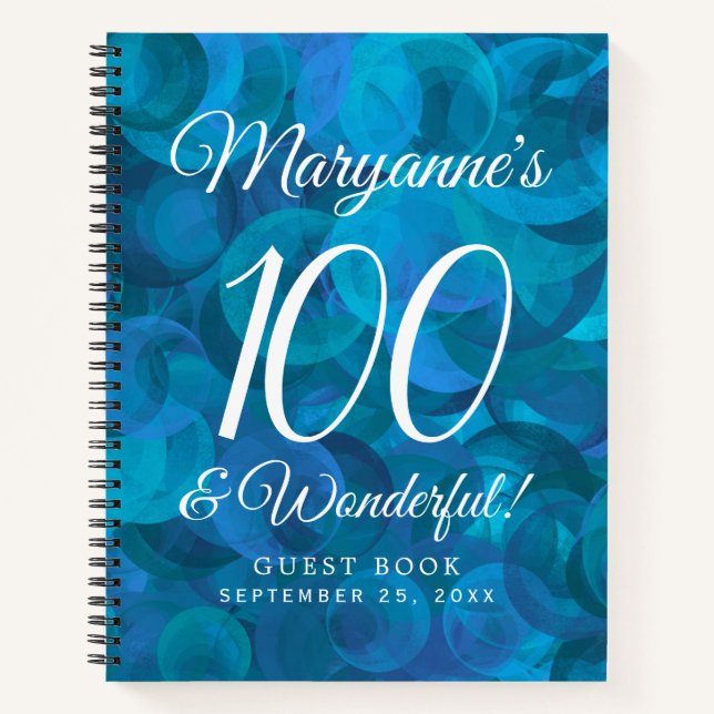 Ocean Blue 100 and Wonderful Birthday Party Notebook (Front)
