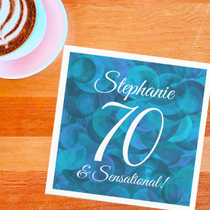 Ocean Blue 70 and Sensational Birthday Party Napkin