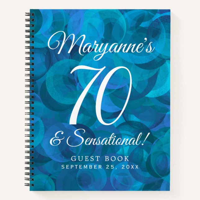 Ocean Blue 70 and Sensational Birthday Party Notebook (Front)