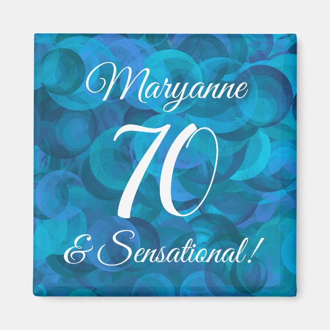 Ocean Blue 70 & Sensational Birthday Party Magnet (Front)