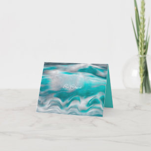 Ocean Blue Abstract Be Blessed v2 Holiday Card