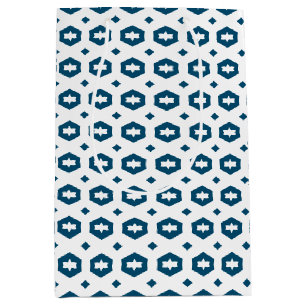 Ocean Blue and White: Geometriana Medium Gift Bag