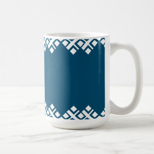 Ocean Blue and White Mono Zig Zag Coffee Mug