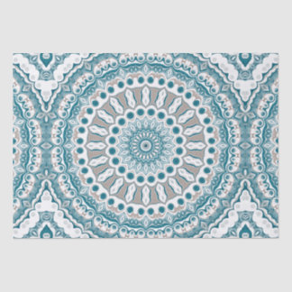 Ocean Blue and White Nautical Mandala Design Tissue Paper