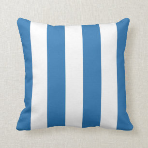 Ocean Blue and White Striped Cushion