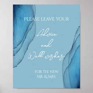  Ocean blue, aquamarine Advice and Well wishes   Poster