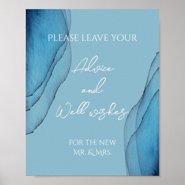  Ocean blue, aquamarine Advice and Well wishes   Poster (Front)
