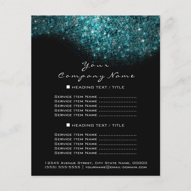 Ocean Blue Black Conceptual Minimal Confetti Flyer (Front)