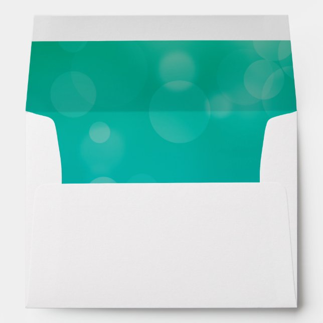 Ocean Blue Bubbles Modern Wedding Envelopes (Back (Bottom))