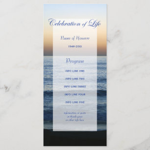 Ocean Blue Celebration of Life program card