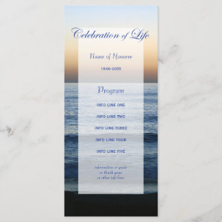 Ocean Blue Celebration of Life program card