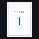 Ocean Blue Classic Minimalist  Table Number<br><div class="desc">Ocean Blue Classic Minimalist Table Number. Customisable!</div>