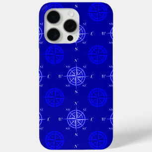 Ocean Blue Compass Rose iPhone 15 Pro Max Case