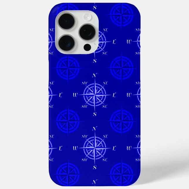 Ocean Blue Compass Rose Case-Mate iPhone Case (Back)