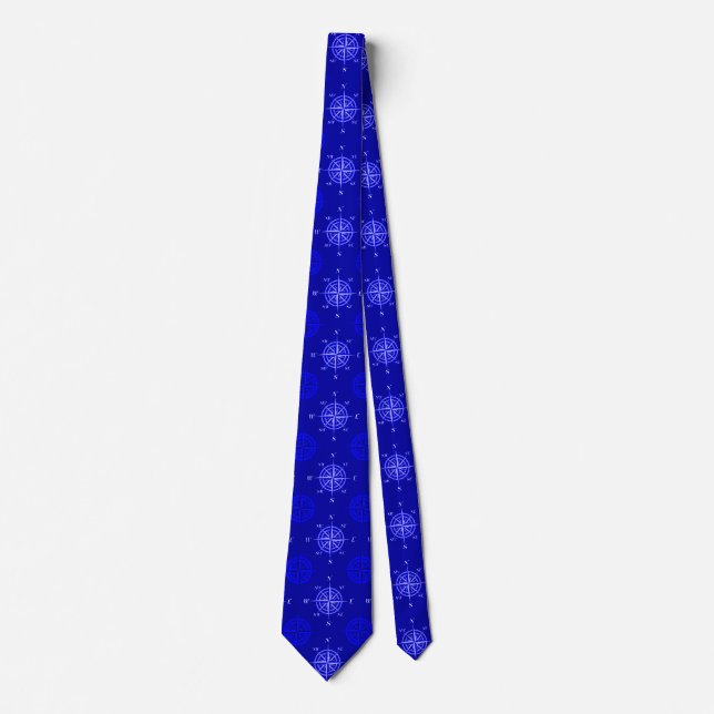 Ocean Blue Compass Rose Tie (Front)