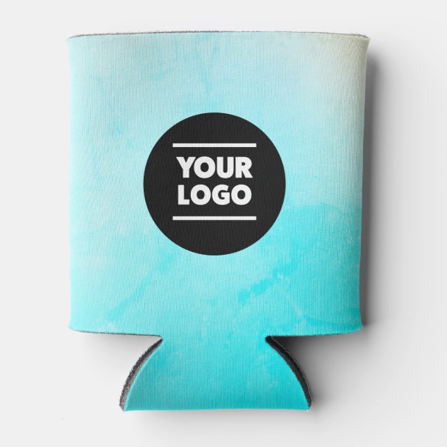 Ocean Blue Customised Logo Can Cooler (Front)