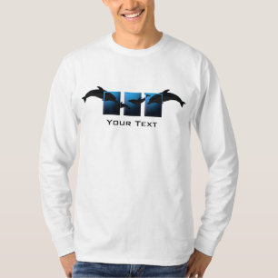 Ocean Blue Dolphins Mens LS T-shirt