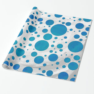 Ocean Blue Dot Pattern Wrapping Paper