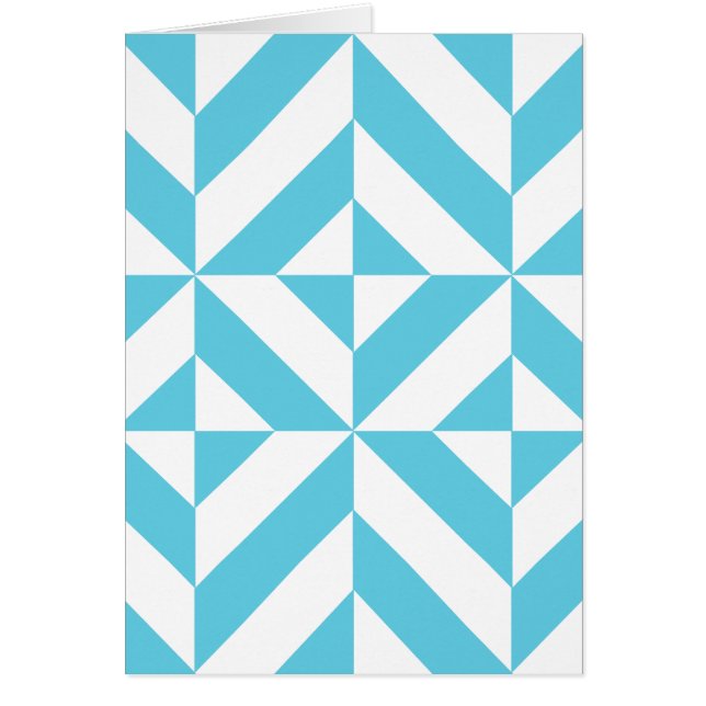 Ocean Blue Geometric Deco Pattern (Front)