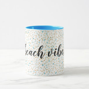 Ocean Blue Gold Sand Dots Mug