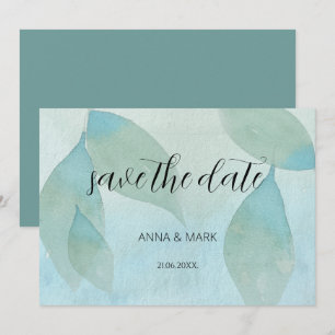 Ocean Blue Green Watercolor Transparent Original Invitation
