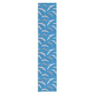 Ocean Blue Hawaiian Tribal Dolphins Short Table Runner