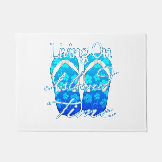 Ocean Blue Island Time Doormat (Front)