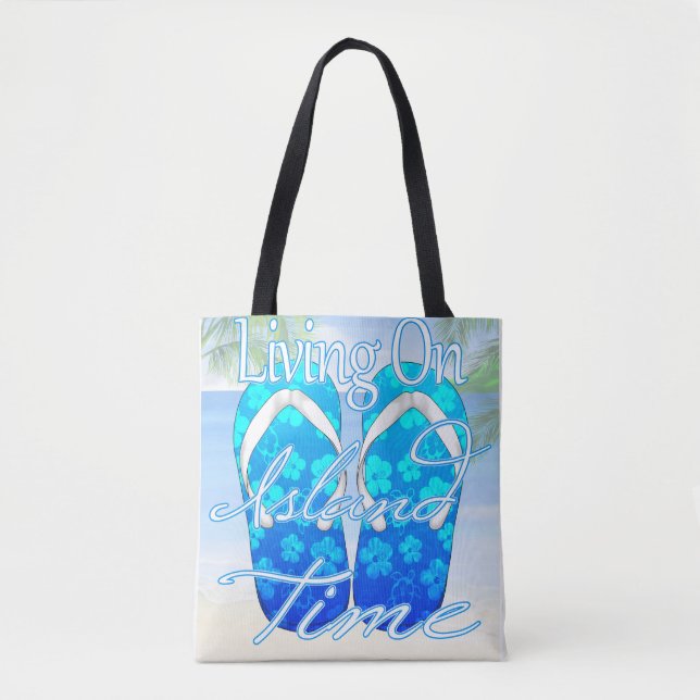 Ocean Blue Island Time Tote Bag (Front)