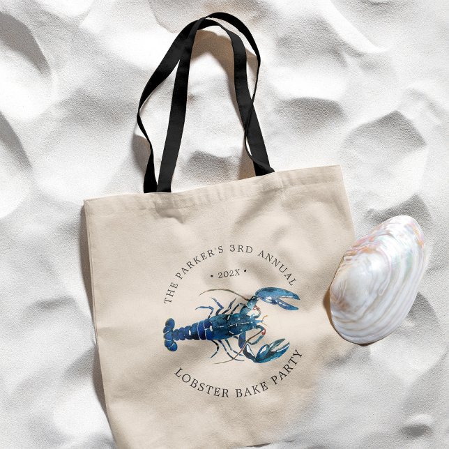 Ocean Blue Lobster Bake/Boil Tote Bag (Creator Uploaded)