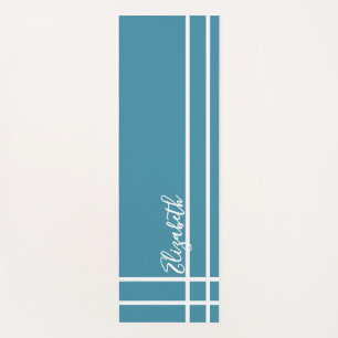 \Ocean Blue minimalist custom name ladies modern Yoga Mat