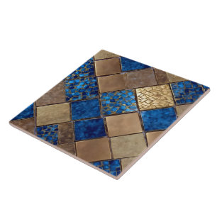 Ocean Blue Modern Beautiful Gold Collection Ceramic Tile