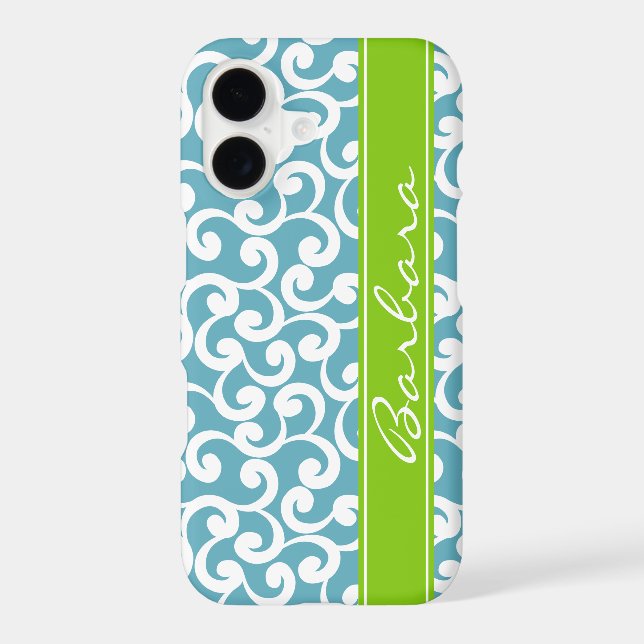 Ocean Blue Monogrammed Elements Print  (Back)