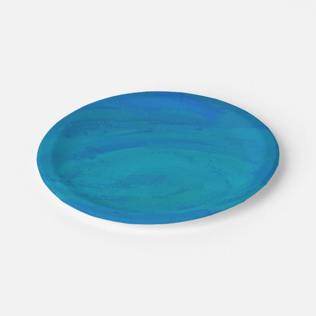 Ocean Blue Paper Plate (Angled)