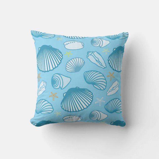 Ocean Blue Pattern Cushion (Front)